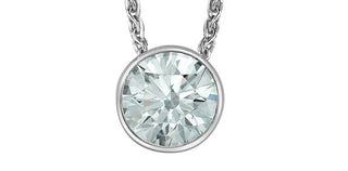 14K White Gold Lab-Grown Diamond Pendant