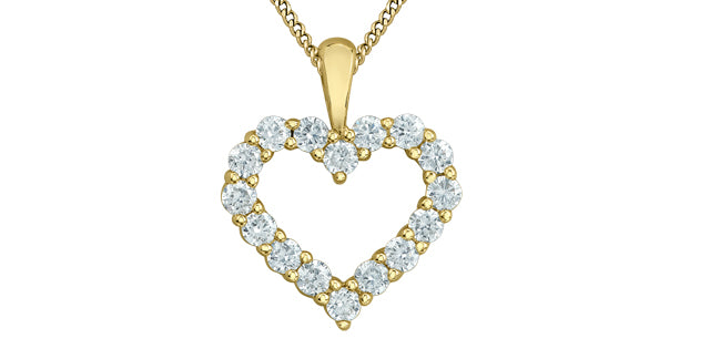 10K Yellow Gold 0.33 ct Lab Grown Diamond Heart Necklace