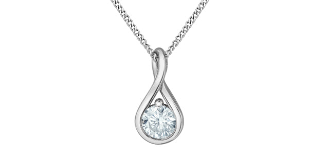 10K White Gold 0.25cttw Lab Grown Diamond Necklace - 18 Inches