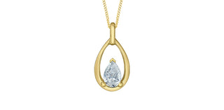 Tracking - 10K Yellow Gold 0.30cttw Pear Cut Lab Grown Diamond Necklace - 18 Inches (Copy)