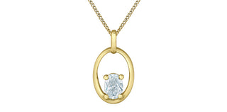Tracking - 10K Yellow Gold 0.30cttw Oval Cut Lab Grown Diamond Necklace - 18 Inches