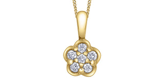 Collar de plata con diamantes y oro amarillo de 10 quilates
