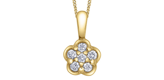 Collar de plata con diamantes y oro amarillo de 10 quilates