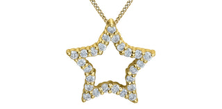 Tracking - 10K Yellow Gold 0.25cttw Lab Grown Diamond Star Necklace - 18 Inches