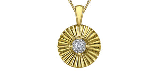 Collar de plata con diamantes y oro amarillo de 10 quilates