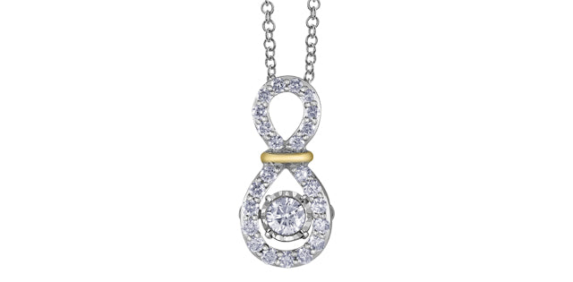 10K White and Yellow Two Tone Pulse 0.30cttw Diamond Necklace