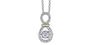 10K White and Yellow Two Tone Pulse 0.30cttw Diamond Necklace