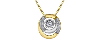 10K Yellow Gold and White Gold Pulse Diamond Necklace