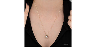 10K Yellow Gold and White Gold Pulse Diamond Necklace