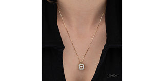 10K Yellow and White Gold Pulse Diamond Necklace