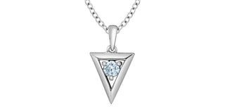 Sterling Silver Inverted Triangle Lab Grown Diamond Necklace 18"
