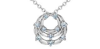 Sterling Silver Lab Grown Diamond Circular Necklace 18"