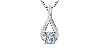 Sterling Silver Lab Grown Diamond Solitaire Twisted Necklace 18"
