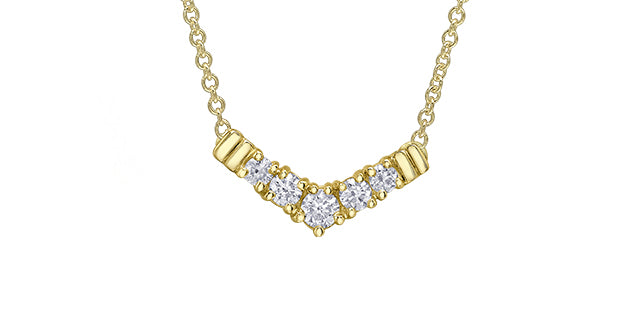 10K Yellow Gold 0.25 cttw Canadian Diamond Necklace, 18&quot;