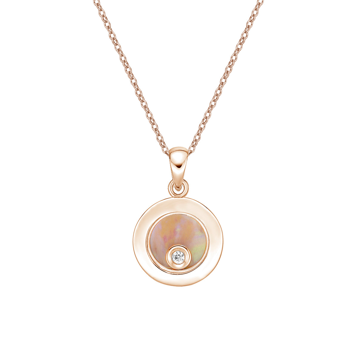 10K Rose Gold Floating diamond pendant