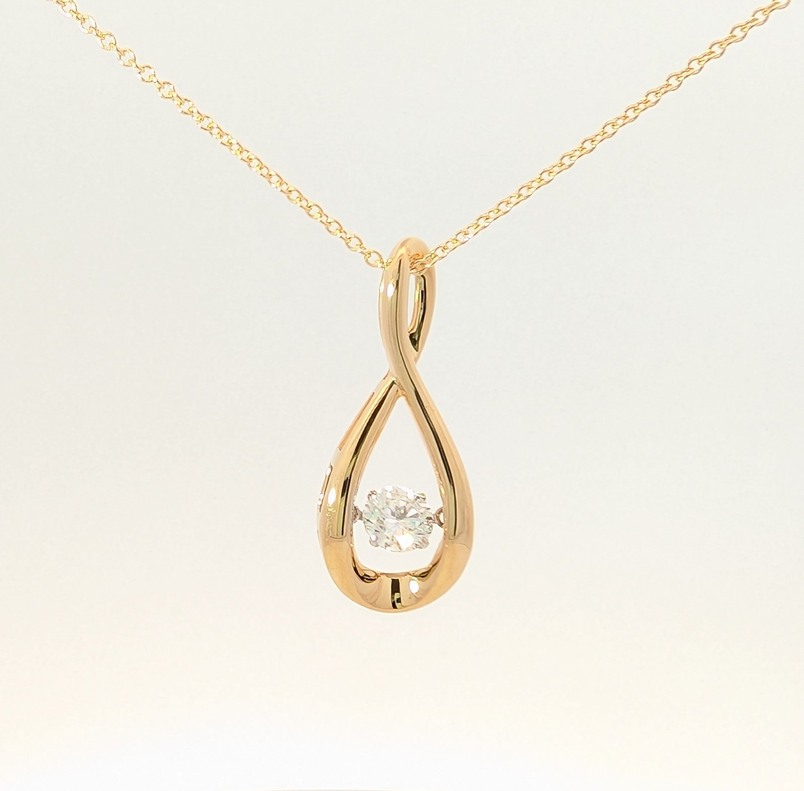 14K Yellow & White Gold Lab Grown 0.50cttw Diamond Necklace, 18"