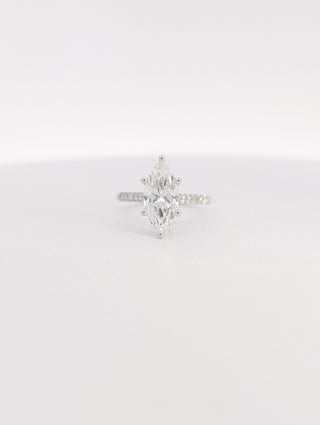 14K White Gold Lab Grown Marquise Diamond Engagement Ring