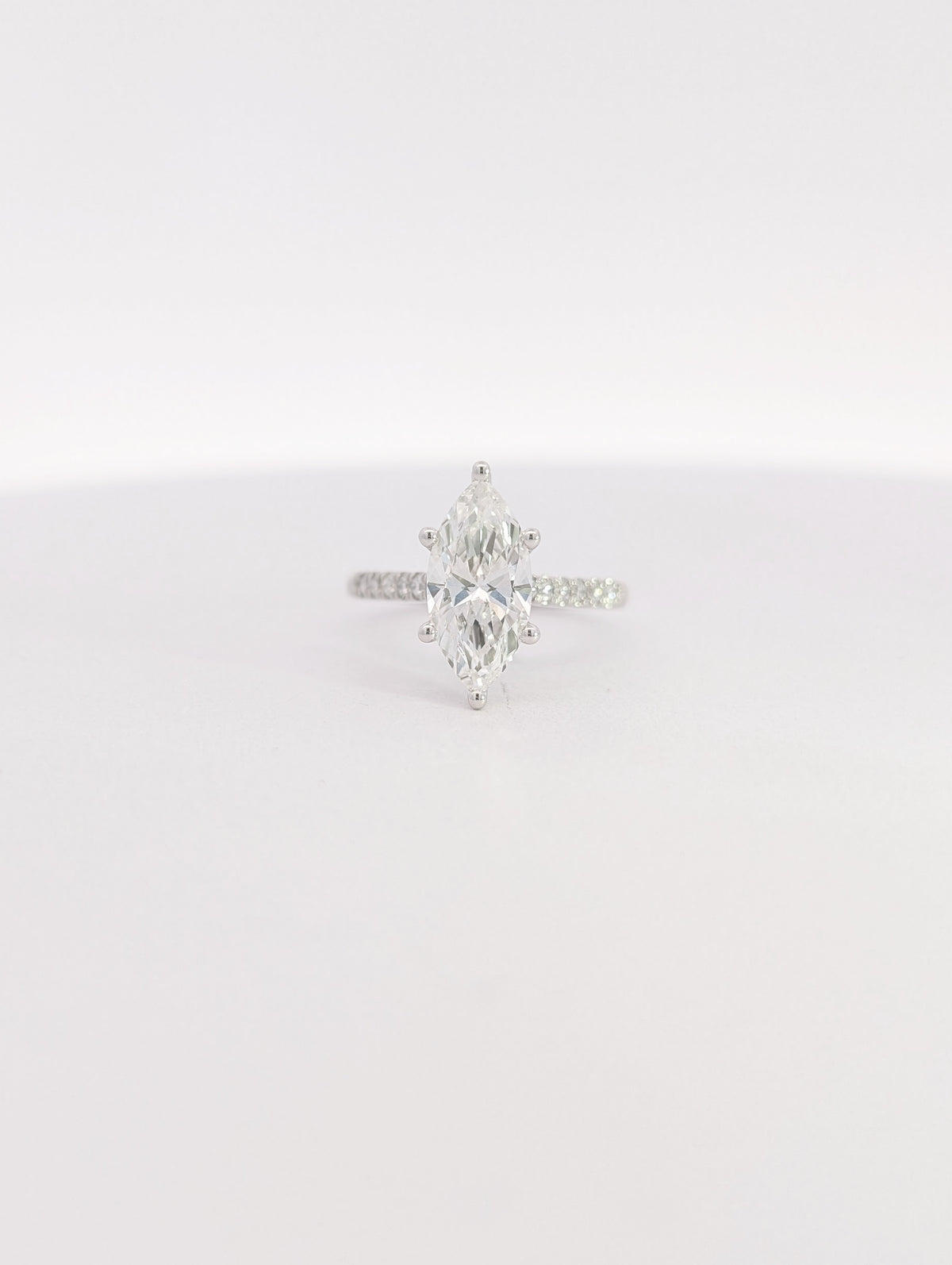 14K White Gold Lab Grown Marquise Diamond Engagement Ring
