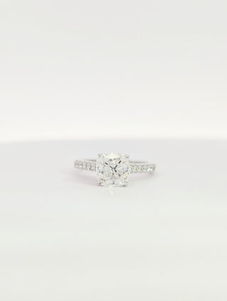 14K Gold Lab Grown Cushion Cut Diamond Engagement Ring