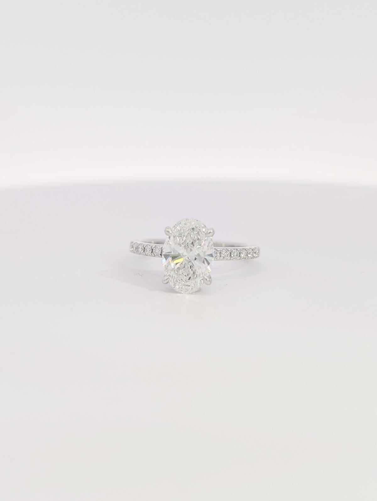 14K Gold Lab Grown Oval Diamond Engagement Ring