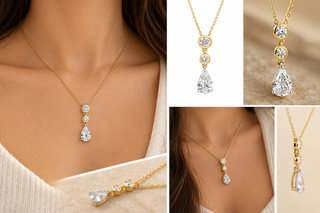 14K Yellow and White Gold 1.25cttw Lab Grown Diamond Necklace