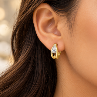 14K Yellow Gold 1.00cttw Lab Grown Diamond Earrings