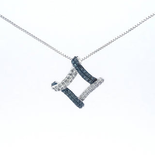 Colgante de diamante azul de 0,20 quilates en oro blanco de 10 quilates, 18"