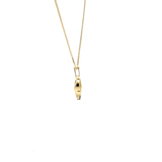 10K Yellow Gold 0.045 cttw Diamond and Ruby Pendant, 18"