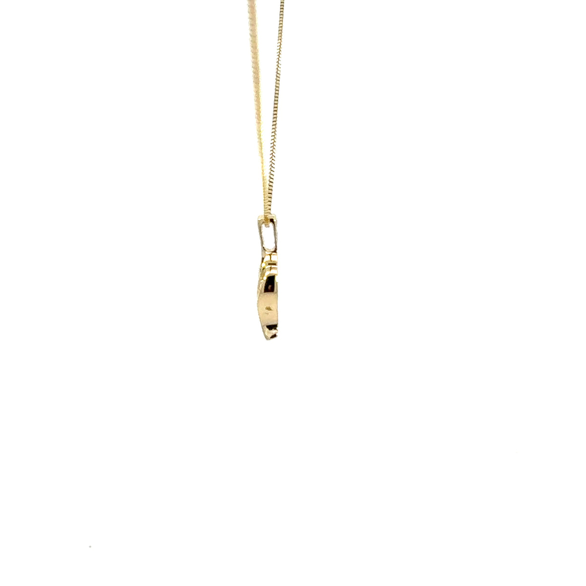 10K Yellow Gold 0.045 cttw Diamond and Sapphire Pendant, 18&quot;