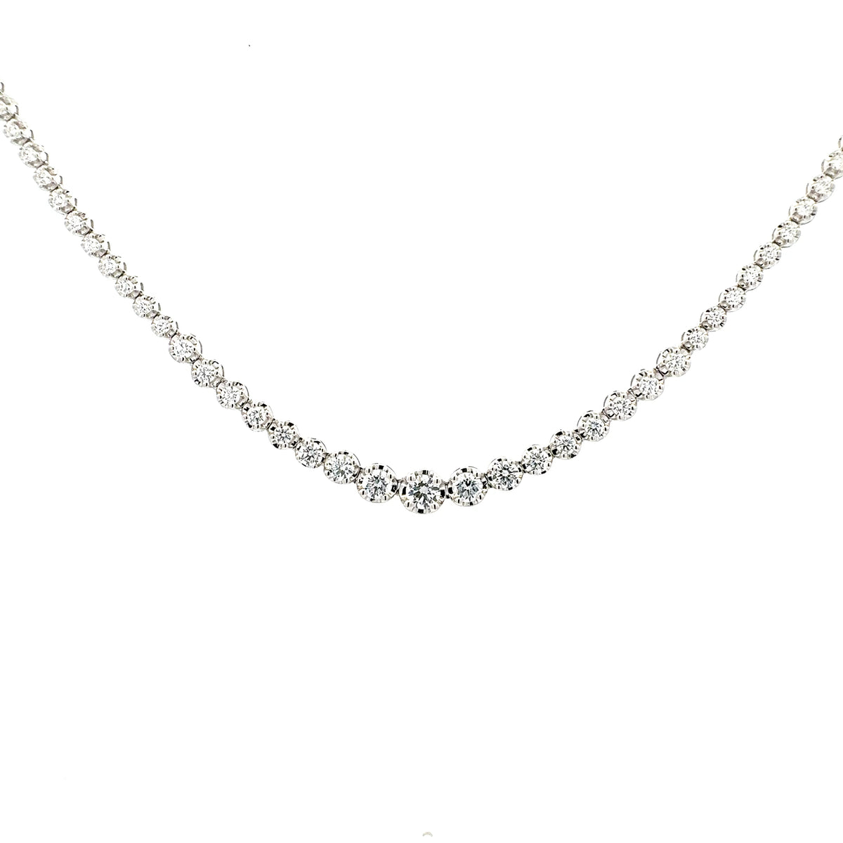 14K White Gold 5.00cttw Lab Grown Diamond  Strand - 18 Inches