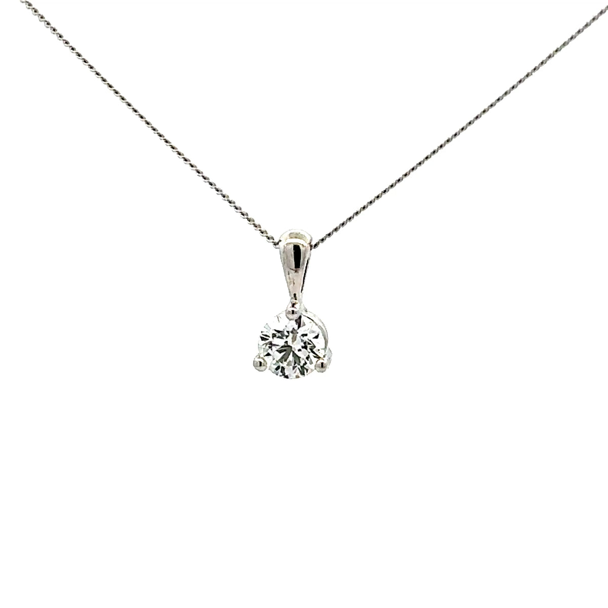 10K White Gold 0.70cttw Lab Grown Diamond Necklace - 18 Inches