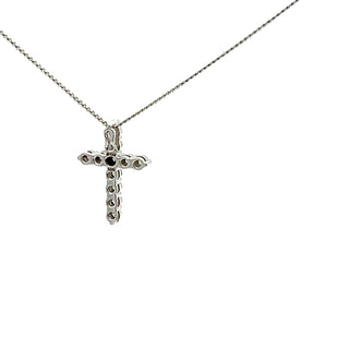Tracking - 10K White Gold 0.25cttw Lab Grown Diamond Cross Necklace - 18 Inches