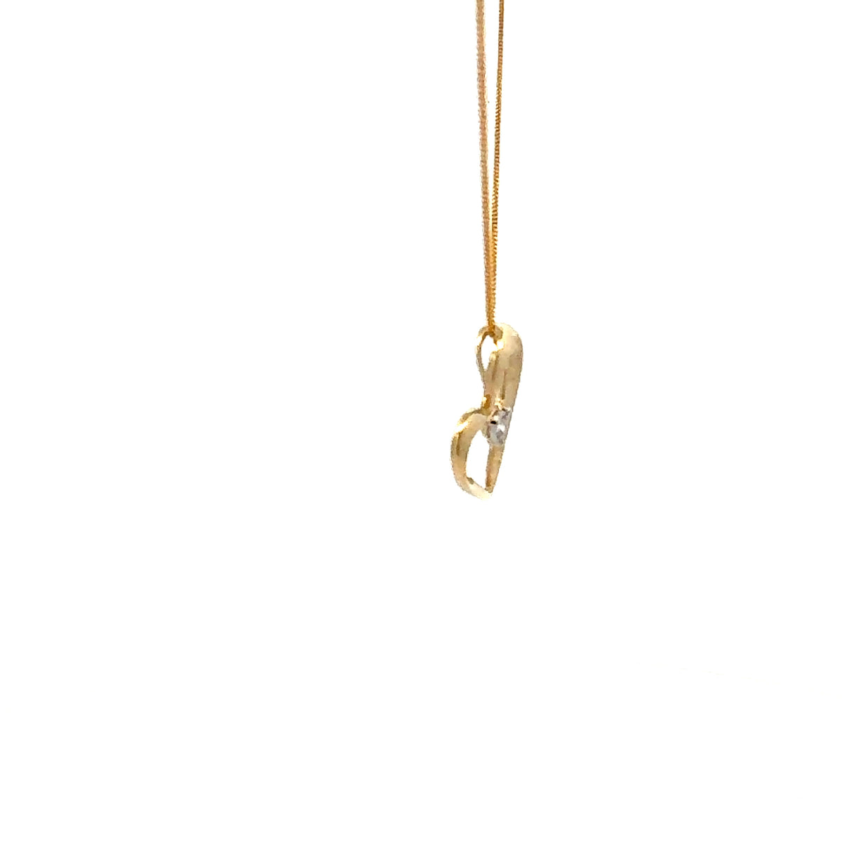 10K Yellow Gold 0.02cttw Diamond Heart Pendant, 18&quot;