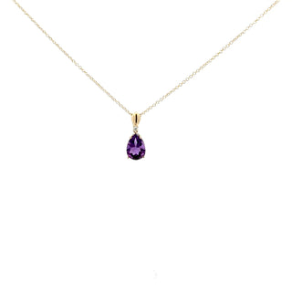 10K Yellow Gold Amethyst and Canadian Diamond Pendant