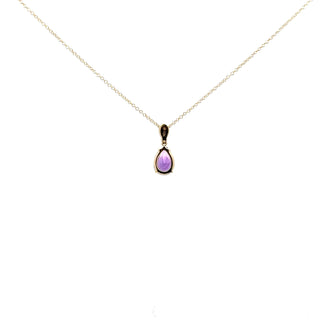 10K Yellow Gold Amethyst and Canadian Diamond Pendant