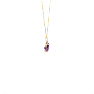 10K Yellow Gold Amethyst and Canadian Diamond Pendant