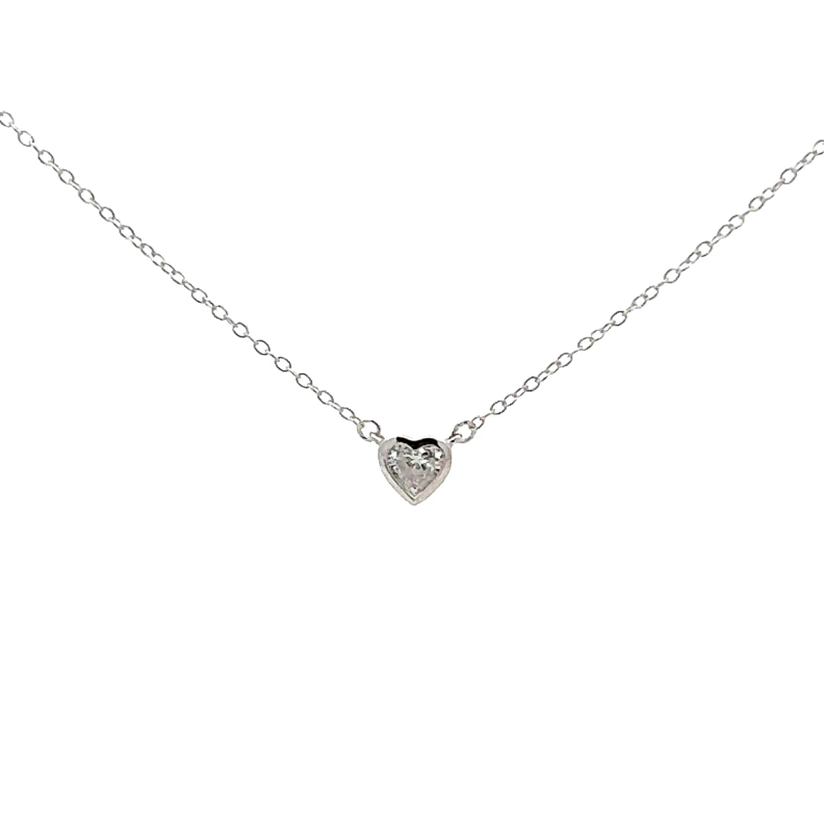 10K Lab Grown Diamond Bezel Set Necklace