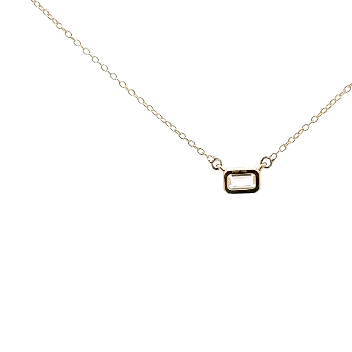 10K Lab Grown Diamond Bezel Set Necklace