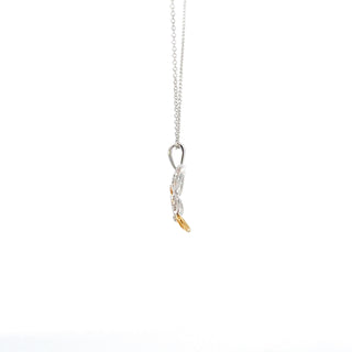 10K White Gold 0.02cttw Diamond Butterfly Pendant