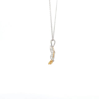 10K White Gold 0.02cttw Diamond Butterfly Pendant