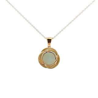10K Gold Jadeite And Diamond Pendant