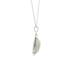 Colgante de diamantes y jade de 6,5 quilates en oro blanco de 10 quilates - 18"