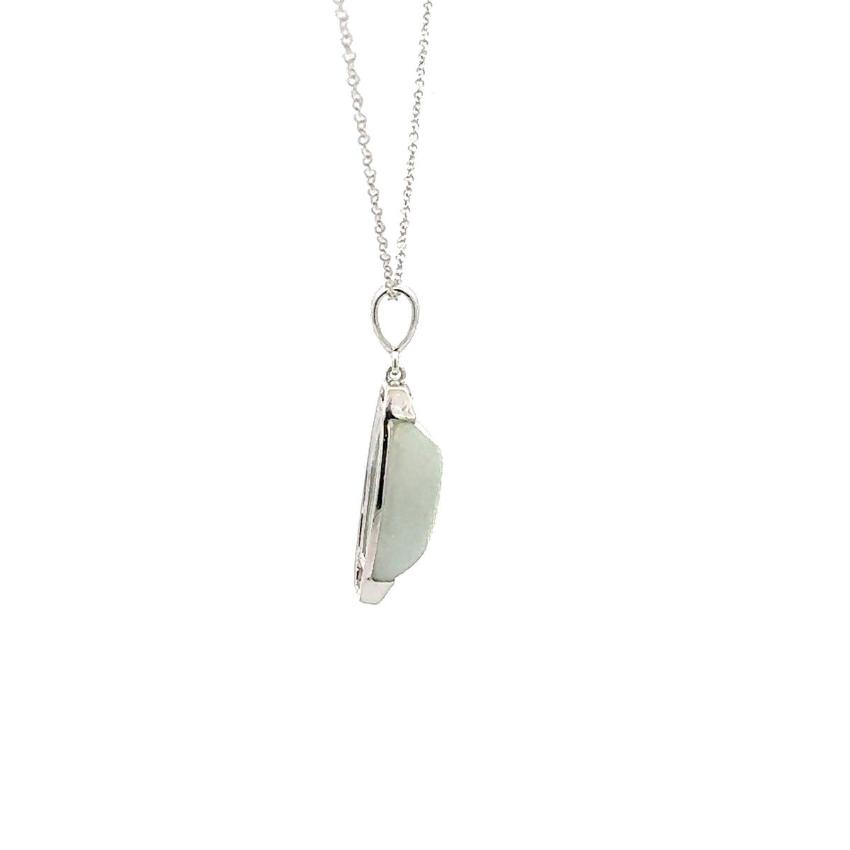 10K Gold Jadeite And Diamond Pendant