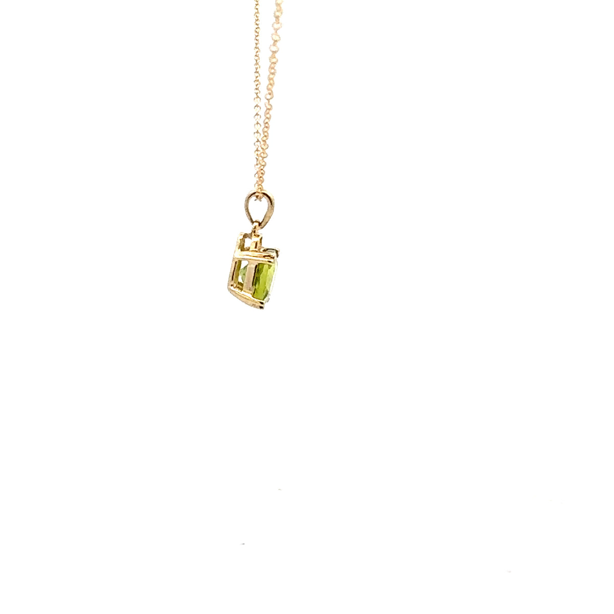 10K Yellow Gold Peridot and Diamond Necklace