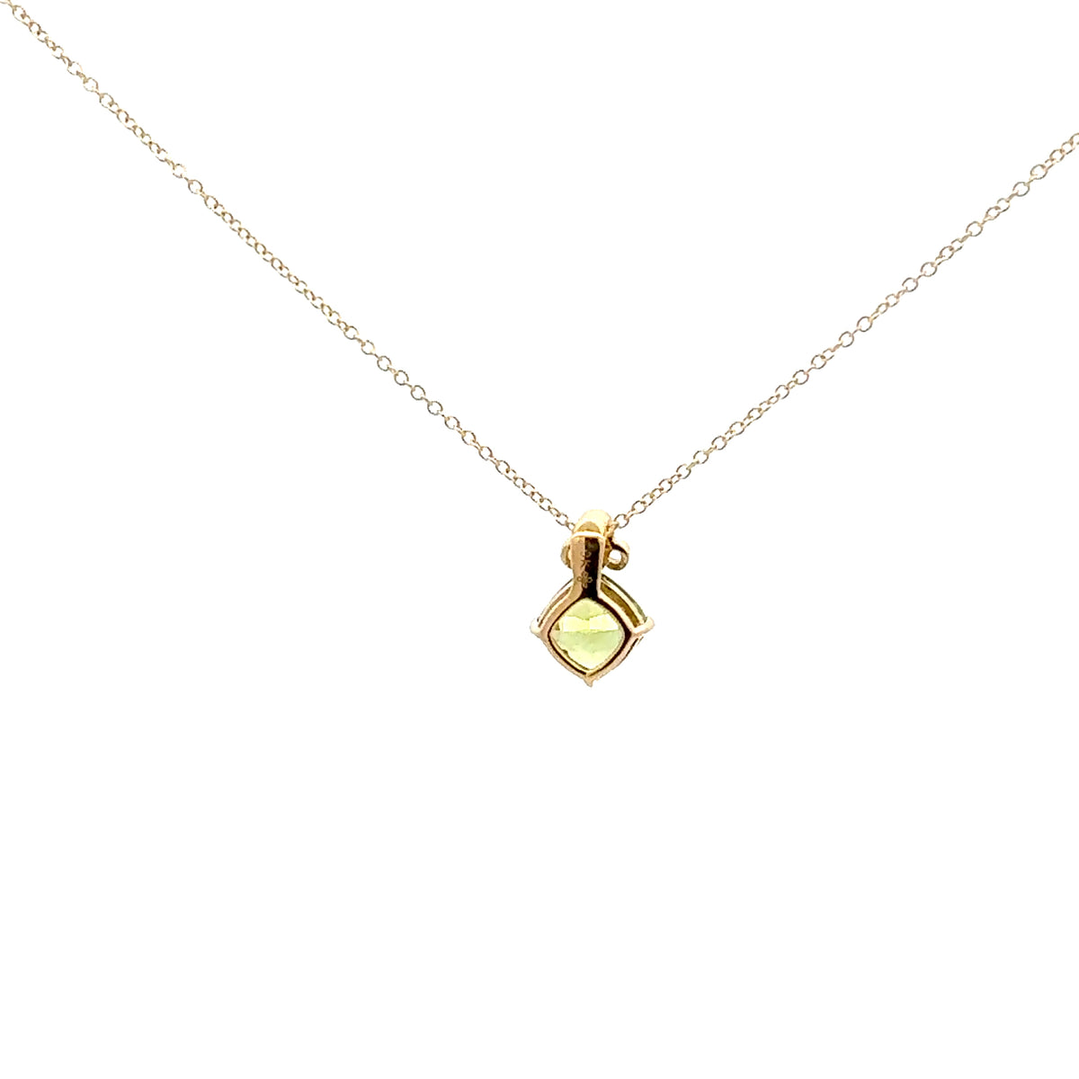 10K Yellow Gold Peridot and Diamond Pendant