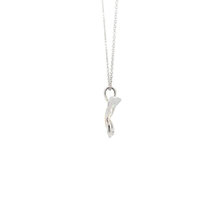 10K White Gold 0.02cttw Diamond Butterfly Two-Tone Pendant