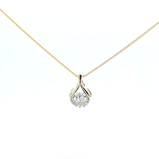 10K Yellow and White Gold Diamond Necklace
