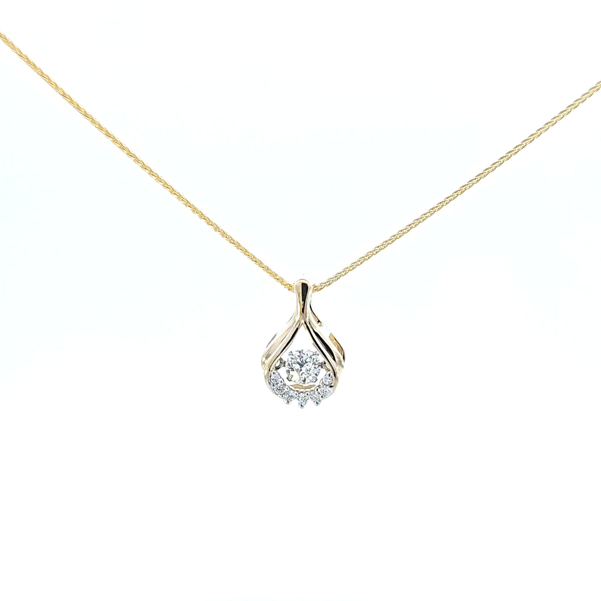 10K Yellow and White Gold Diamond Necklace