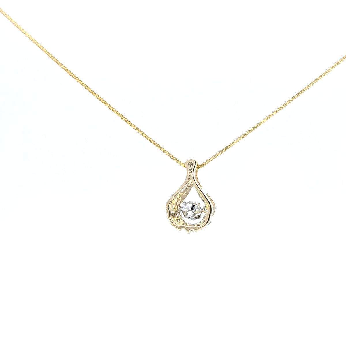10K Yellow and White Gold Diamond Necklace