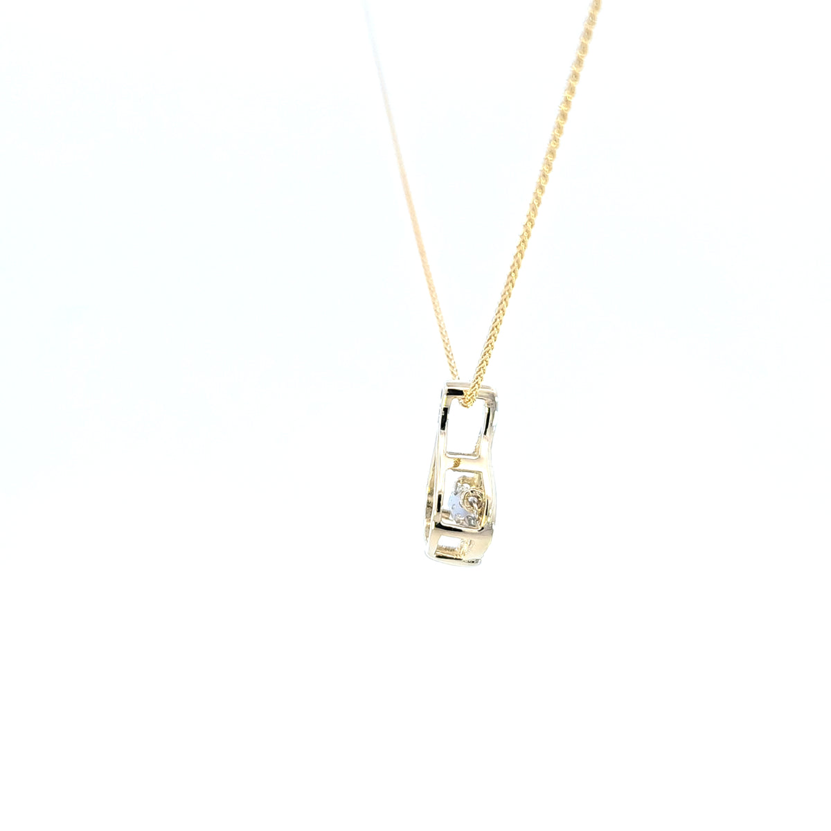 10K Yellow and White Gold Diamond Necklace